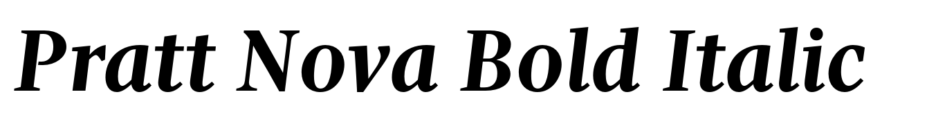 Pratt Nova Bold Italic